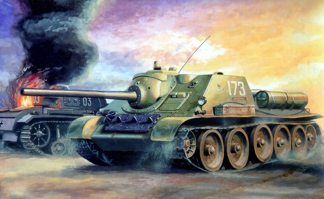 Обои картинки фото рисованное, армия, танк