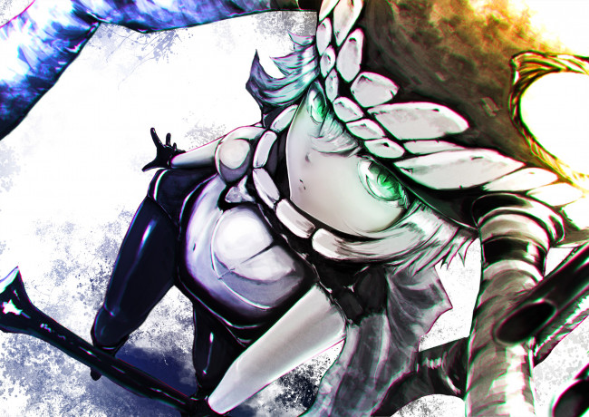 Обои картинки фото аниме, kantai collection, арт, wo-class, aircraft, carrier, монстр, девушка, kantai, collection