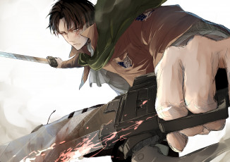 Картинка аниме shingeki+no+kyojin levi