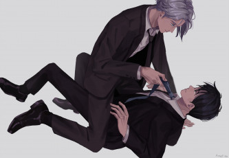 Картинка аниме yuri+on+ice viktor nikiforov katsuki yuuri
