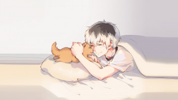 Картинка аниме tokyo+ghoul неко мальчик