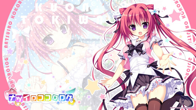 Обои картинки фото аниме, natsuiro kiseki, фон, девушка, взгляд