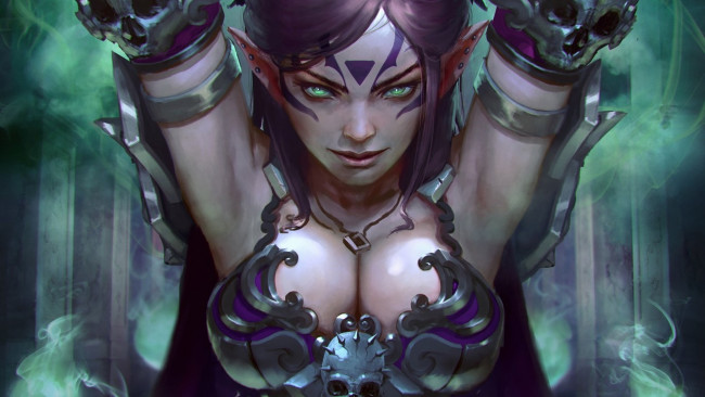 Обои картинки фото фэнтези, эльфы, арт, воин, доспехи, фентези, эльф, девушка