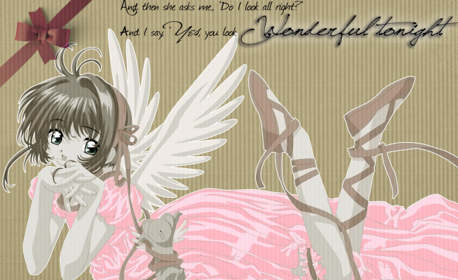 Обои картинки фото аниме, card captor sakura, девушка, фон, взгляд