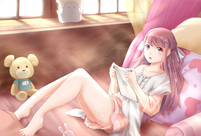 Обои картинки фото shelter, аниме, фон, взгляд, девушка