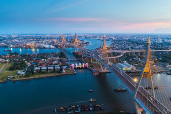 Картинка bangkok города бангкок+ таиланд панорама огни ночь