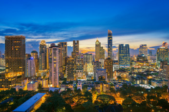 Картинка bangkok города бангкок+ таиланд панорама огни ночь