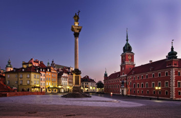 Картинка города варшава+ польша площадь памятник