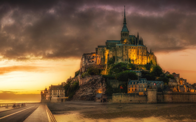 Обои картинки фото города, крепость мон-сен-мишель , франция, крепость