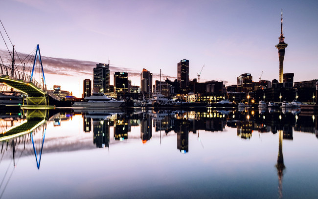 Обои картинки фото города, окленд , новая зеландия, гавань