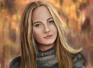 Картинка рисованное люди взгляд фон девушка