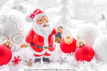 Картинка календари праздники +салюты санта клаус шар игрушка