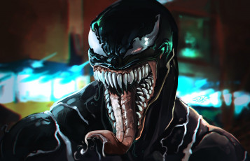 Картинка рисованное комиксы эдди брок tongue Язык рисунок teeth cinema symbiote eddie brock film марвел movie симбиот venom веном comics eyes marvel фильм art sony арт кино глаза зубы