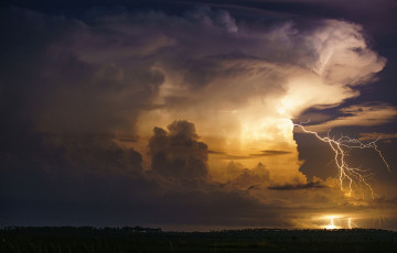Картинка природа молния +гроза простор
