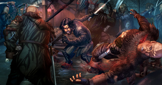 Обои картинки фото рисованное, кино, фон, мужчины, бой