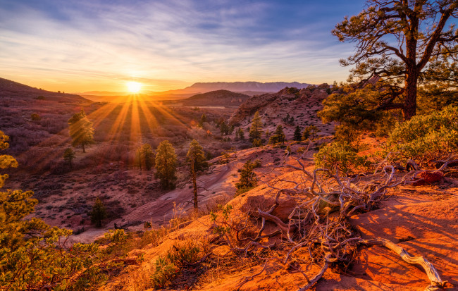 Обои картинки фото природа, восходы, закаты, простор