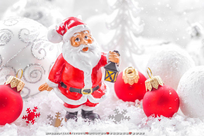 Обои картинки фото календари, праздники,  салюты, санта, клаус, шар, игрушка