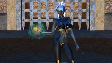 Картинка 3д+графика эльфы+ elves девушка фон взгляд прическа униформа магия