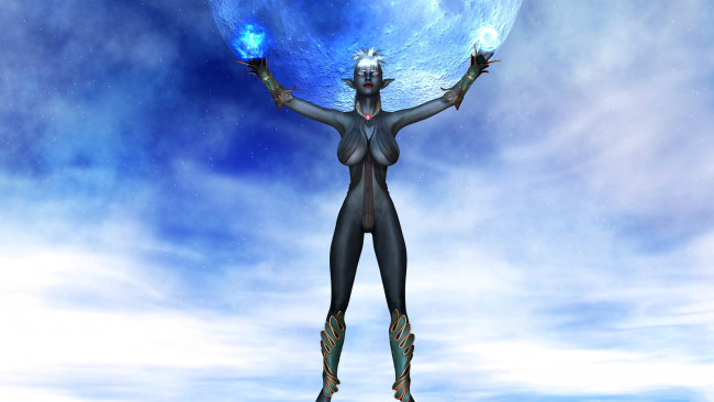 Обои картинки фото 3д графика, эльфы , elves, девушка, фон, униформа, магия