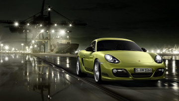 Картинка автомобили porsche порше салатовый порт огни