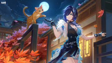 обоя аниме, genshin impact, девушка