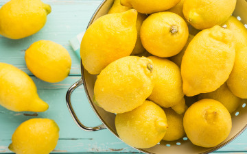 обоя еда, цитрусы, лимоны, капли, много