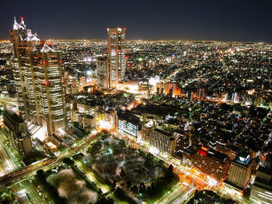 Картинка города огни ночного