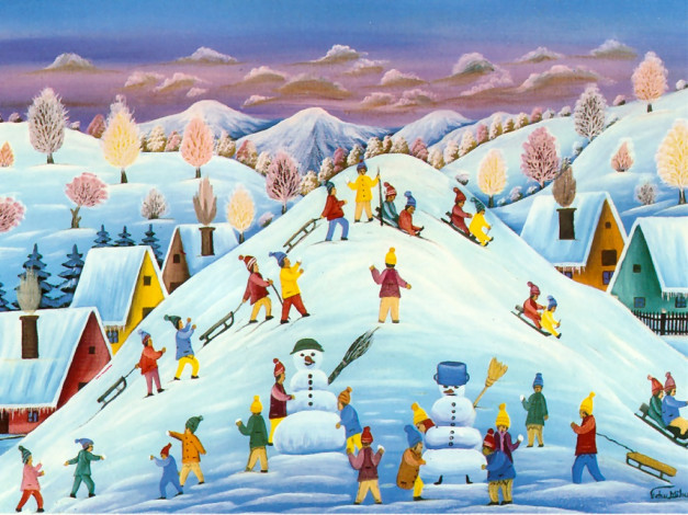 Обои картинки фото рисованные, дети