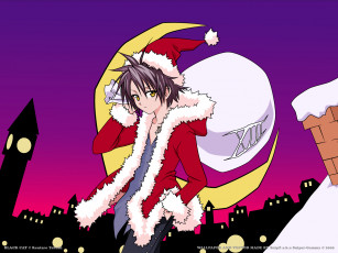 обоя аниме, black, cat