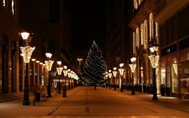 Обои картинки фото города, огни, ночного