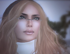 Картинка 3д графика portraits портрет очки блондинка