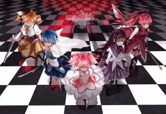 Картинка аниме mahou shoujo madoka magika miki sayaka sakura kyouko tomoe mami kaname akemi homura magica