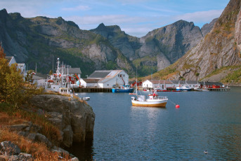 Картинка норвегия нурланн москенес города пейзажи дома горы река
