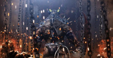 Картинка фэнтези роботы киборги механизмы цепи