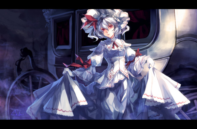 Обои картинки фото аниме, touhou, remilia, scarlet