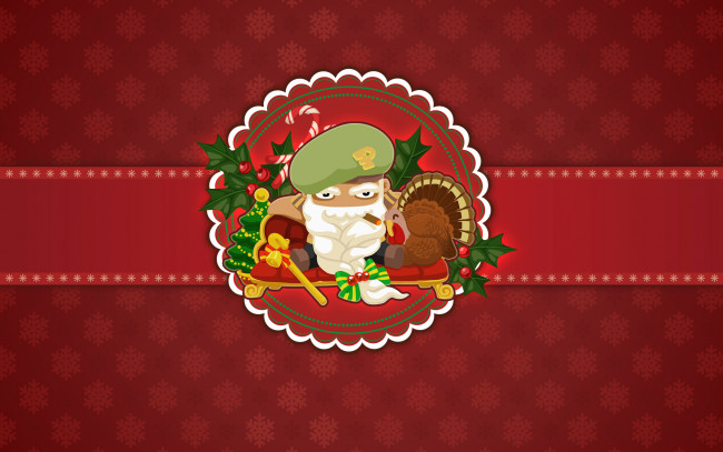 Обои картинки фото праздничные, векторная графика , новый год, индюк