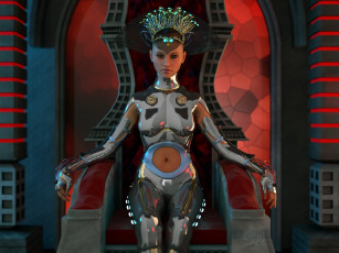 Картинка 3д+графика люди+ people фон взгляд девушка кресло