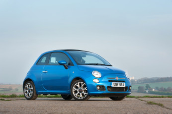 обоя автомобили, fiat, 312, uk-spec, cabrio, 500s, синий