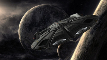 обоя космос, арт, космический, корабль, звезды, вселенная