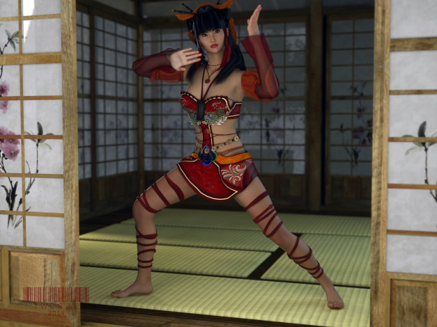 Обои картинки фото 3д графика, люди , people, поза, фон, взгляд, девушка