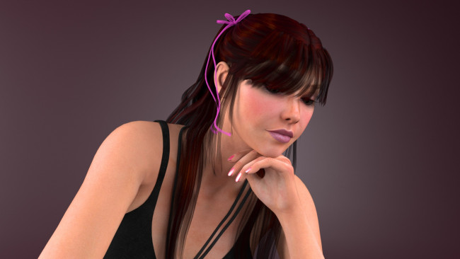 Обои картинки фото 3д графика, портрет , portraits, фон, взгляд, девушка