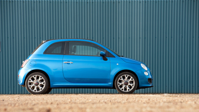 Обои картинки фото автомобили, fiat, uk-spec, cabrio, 500s, синий, 312