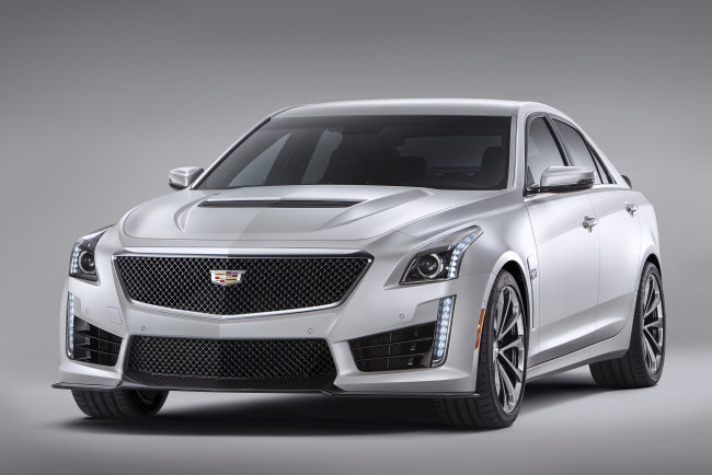 Обои картинки фото автомобили, cadillac, светлый, cts-v, 2016г