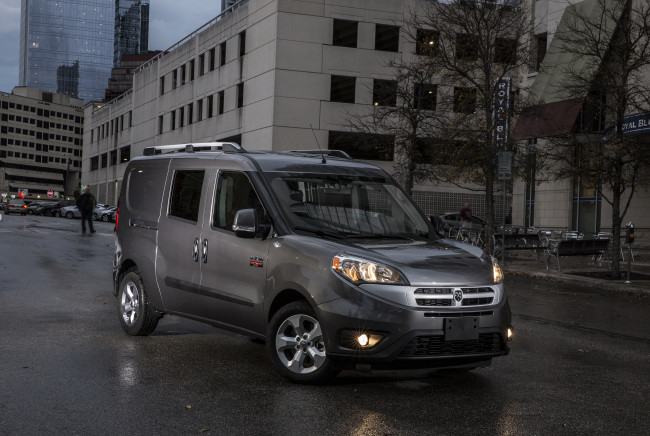 Обои картинки фото автомобили, dodge, темный, 2015г, ram, promaster, city, wagon, slt