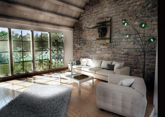 Обои картинки фото 3д графика, реализм , realism, стулья, столик, подушки, диван