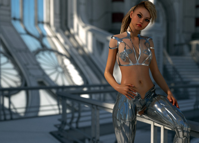 Обои картинки фото 3д графика, люди , people, фон, взгляд, девушка