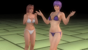 Картинка видео+игры dead+or+alive+5 девушки honoka and ayane фон взгляд