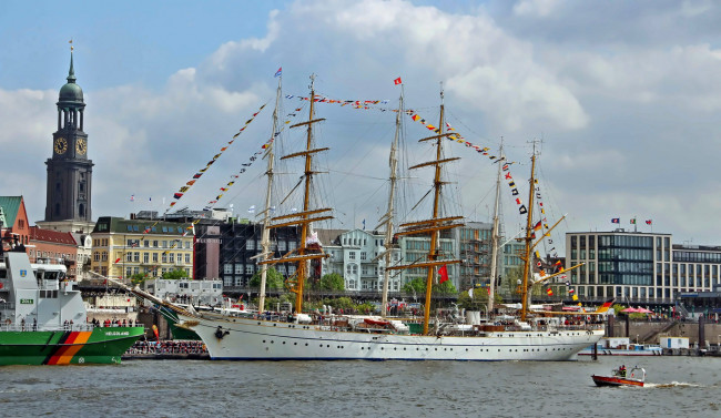 Обои картинки фото корабли, парусники, причал, гавань