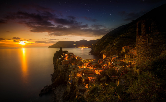 Обои картинки фото vernazza - cinque terre, города, - пейзажи, рассвет