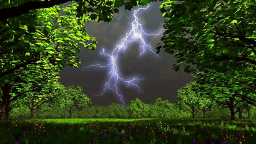 Картинка природа молния +гроза шторм